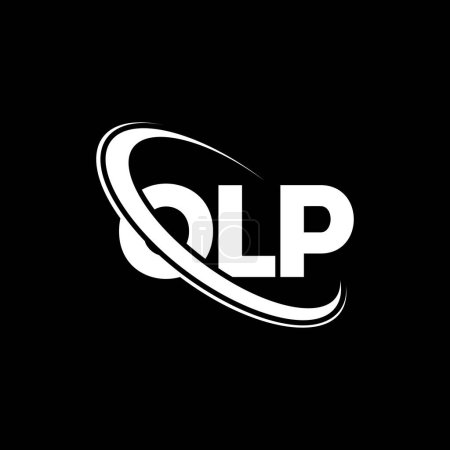 Illustration for OLP logo. OLP letter. OLP letter logo design. Initials OLP logo linked with circle and uppercase monogram logo. OLP typography for technology, business and real estate brand. - Royalty Free Image