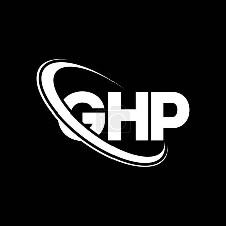 Illustration for GHP logo. GHP letter. GHP letter logo design. Initials GHP logo linked with circle and uppercase monogram logo. GHP typography for technology, business and real estate brand. - Royalty Free Image