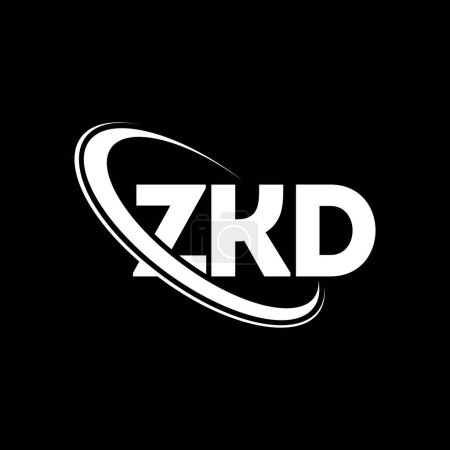 Ilustración de Logotipo ZKD. Carta de ZKD. Diseño del logotipo de la letra ZKD. Inicial logotipo de ZKD vinculado con el círculo y el logotipo del monograma en mayúsculas. Tipografía ZKD para marca tecnológica, empresarial e inmobiliaria. - Imagen libre de derechos