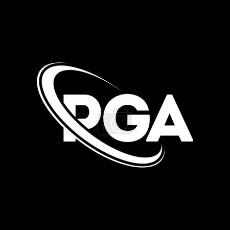 Téléchargez les illustrations : Logo PGA. Lettre de la PGA. PGA lettre logo design. Initiales Logo PGA lié au logo monogramme cercle et majuscule. PGA typographie pour la technologie, les affaires et la marque immobilière. - en licence libre de droit