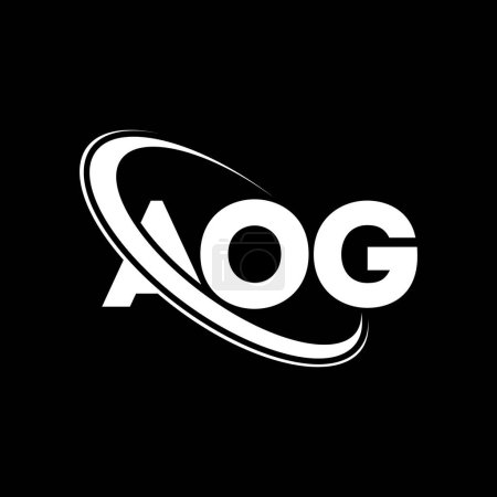 Illustration for AOG logo. AOG letter. AOG letter logo design. Initials AOG logo linked with circle and uppercase monogram logo. AOG typography for technology, business and real estate brand. - Royalty Free Image