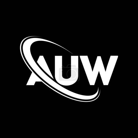 Téléchargez les illustrations : AUW logo. AUW letter. AUW letter logo design. Initials AUW logo linked with circle and uppercase monogram logo. AUW typography for technology, business and real estate brand. - en licence libre de droit