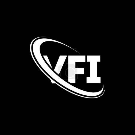 Ilustración de Logo de VFI. Carta VFI. Diseño del logotipo de la letra VFI. Logotipo inicial de VFI vinculado con el logotipo del círculo y del monograma en mayúsculas. Tipografía VFI para marca tecnológica, empresarial e inmobiliaria. - Imagen libre de derechos
