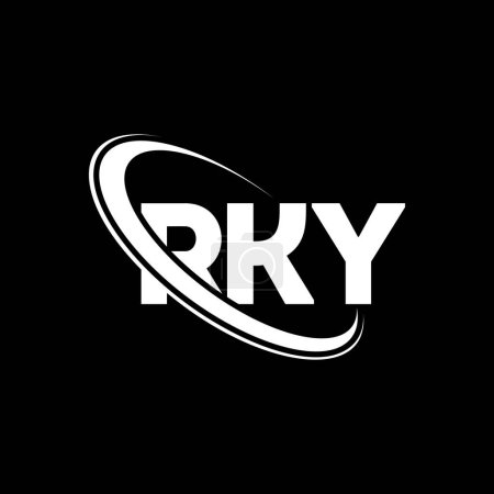 Téléchargez les illustrations : Logo RKY. Lettre de RKY. RKY lettre logo design. Initiales Logo RKY lié au logo monogram cercle et majuscule. Typographie RKY pour la marque technologique, commerciale et immobilière. - en licence libre de droit