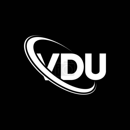Illustration for VDU logo. VDU letter. VDU letter logo design. Initials VDU logo linked with circle and uppercase monogram logo. VDU typography for technology, business and real estate brand. - Royalty Free Image