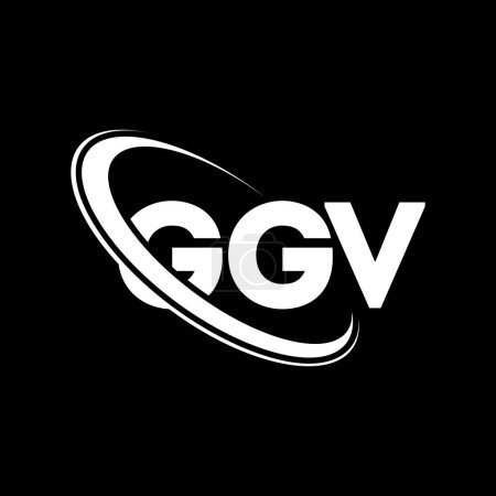 Illustration for GGV logo. GGV letter. GGV letter logo design. Initials GGV logo linked with circle and uppercase monogram logo. GGV typography for technology, business and real estate brand. - Royalty Free Image