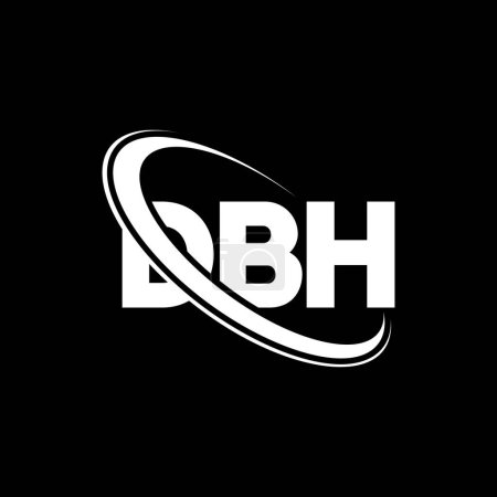 Ilustración de Logotipo DBH. Carta DBH. Diseño del logotipo de la letra DBH. Logotipo inicial de DBH vinculado con el círculo y el logotipo del monograma en mayúsculas. Tipografía DBH para marca tecnológica, empresarial e inmobiliaria. - Imagen libre de derechos