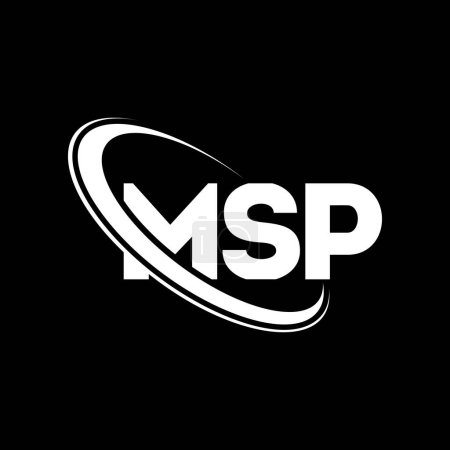 Illustration for MSP logo. MSP letter. MSP letter logo design. Initials MSP logo linked with circle and uppercase monogram logo. MSP typography for technology, business and real estate brand. - Royalty Free Image