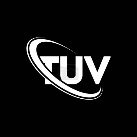 Illustration for TUV logo. TUV letter. TUV letter logo design. Initials TUV logo linked with circle and uppercase monogram logo. TUV typography for technology, business and real estate brand. - Royalty Free Image