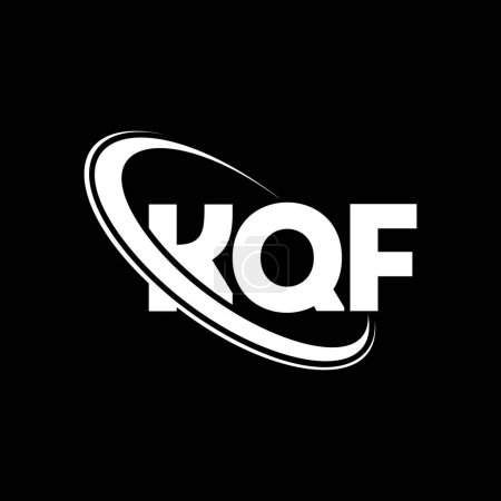 Ilustración de Logo de KQF. Carta de KQF. Diseño del logotipo de la letra KQF. Inicial Logotipo de KQF vinculado con círculo y logo de monograma en mayúsculas. Tipografía KQF para marca tecnológica, empresarial e inmobiliaria. - Imagen libre de derechos