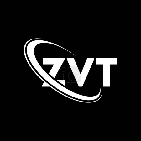Ilustración de Logotipo ZVT. Carta ZVT. Diseño del logotipo de la letra ZVT. Inicial logotipo de ZVT vinculado con el círculo y el logotipo del monograma en mayúsculas. Tipografía ZVT para marca tecnológica, empresarial e inmobiliaria. - Imagen libre de derechos