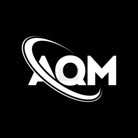Ilustración de Logo de AQM. Carta de AQM. Diseño del logotipo de la letra AQM. Logotipo inicial de AQM vinculado con el círculo y el logotipo del monograma en mayúsculas. Tipografía AQM para marca tecnológica, empresarial e inmobiliaria. - Imagen libre de derechos