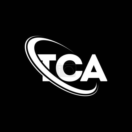 Illustration for TCA logo. TCA letter. TCA letter logo design. Initials TCA logo linked with circle and uppercase monogram logo. TCA typography for technology, business and real estate brand. - Royalty Free Image
