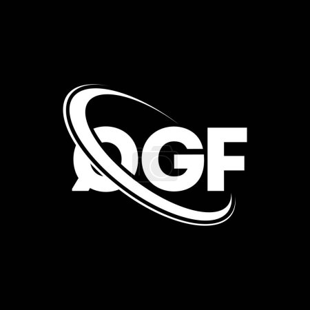 Téléchargez les illustrations : Logo QGF. Lettre QGF. QGF lettre logo design. Initiales logo QGF lié au logo monogramme cercle et majuscule. Typographie QGF pour la marque technologique, commerciale et immobilière. - en licence libre de droit