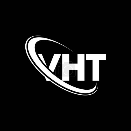 Illustration for VHT logo. VHT letter. VHT letter logo design. Initials VHT logo linked with circle and uppercase monogram logo. VHT typography for technology, business and real estate brand. - Royalty Free Image
