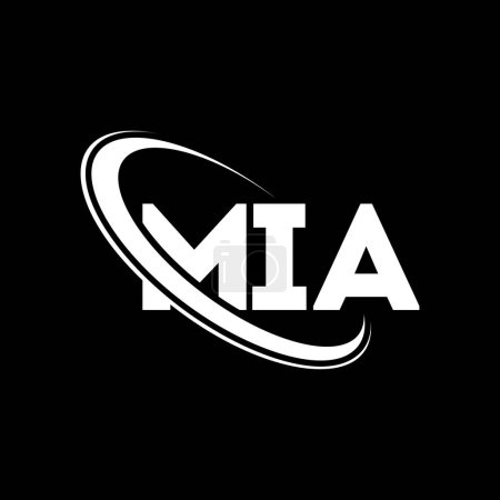 Ilustración de Logo de MIA. Carta de la MIA. Diseño del logotipo de la letra MIA. Logotipo inicial del MIA vinculado con el círculo y el logotipo del monograma en mayúsculas. Tipografía MIA para marca tecnológica, empresarial e inmobiliaria. - Imagen libre de derechos