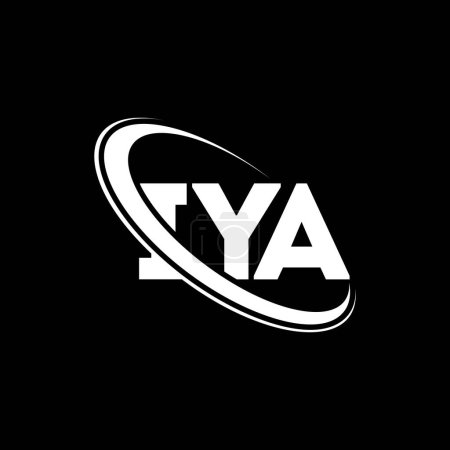Ilustración de Logo de IYA. Carta de IYA. Diseño del logotipo de la letra IYA. Logotipo inicial de IYA vinculado con el logotipo del círculo y del monograma en mayúsculas. Tipografía IYA para marca tecnológica, empresarial e inmobiliaria. - Imagen libre de derechos