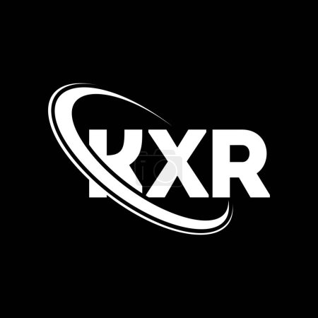 Ilustración de Logo de KXR. Carta de KXR. Diseño del logotipo de la letra KXR. Inicial Logotipo de KXR vinculado con círculo y monograma en mayúsculas. Tipografía KXR para marca tecnológica, empresarial e inmobiliaria. - Imagen libre de derechos