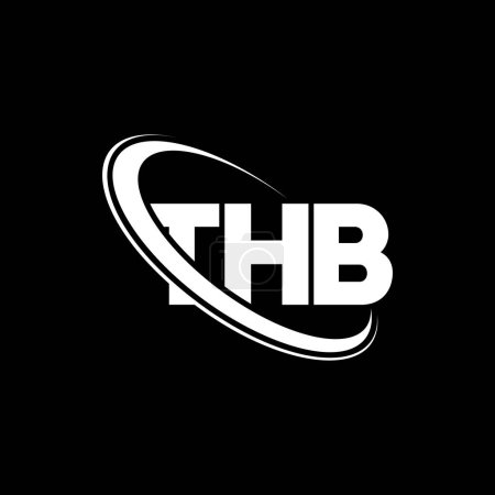 Ilustración de Logo THB. Carta THB. Diseño del logotipo de la letra THB. Inicial logo THB vinculado con círculo y logo monograma en mayúsculas. Tipografía THB para marca tecnológica, empresarial e inmobiliaria. - Imagen libre de derechos