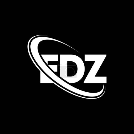 Ilustración de Logo EDZ. Carta EDZ. Diseño del logotipo de la letra EDZ. Inicial logo EDZ vinculado con círculo y logo monograma en mayúsculas. Tipografía EDZ para marca tecnológica, empresarial e inmobiliaria. - Imagen libre de derechos