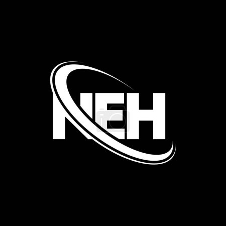 Ilustración de Logo NEH. Carta NEH. NEH diseño del logotipo de la letra. Logotipo inicial NEH vinculado con el círculo y el logotipo del monograma en mayúsculas. Tipografía NEH para marca tecnológica, empresarial e inmobiliaria. - Imagen libre de derechos
