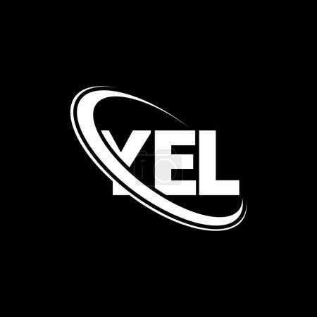Ilustración de Logo de YEL. Carta de YEL. Diseño del logotipo de la letra YEL. Inicial logotipo de YEL vinculado con el círculo y el logotipo del monograma en mayúsculas. Tipografía YEL para marca tecnológica, empresarial e inmobiliaria. - Imagen libre de derechos