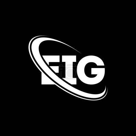 Ilustración de Logo de EIG. Carta de EIG. Diseño del logotipo de la letra EIG. Logotipo inicial de EIG vinculado con el logotipo del círculo y del monograma en mayúsculas. Tipografía EIG para marca tecnológica, empresarial e inmobiliaria. - Imagen libre de derechos