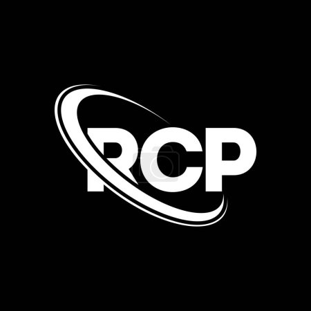 Ilustración de Logotipo RCP. Carta del PCR. Diseño del logotipo de la letra RCP. Inicial logo RCP vinculado con círculo y logo monograma en mayúsculas. Tipografía RCP para marca tecnológica, empresarial e inmobiliaria. - Imagen libre de derechos