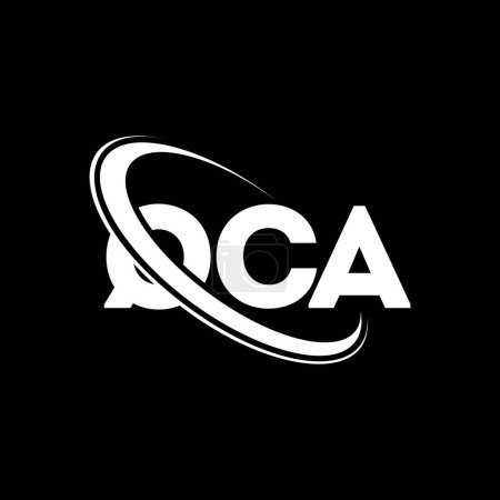 Ilustración de Logo de QCA. Carta de QCA. Diseño del logotipo de la letra QCA. Inicial logo QCA vinculado con círculo y logo monograma en mayúsculas. Tipografía QCA para marca tecnológica, empresarial e inmobiliaria. - Imagen libre de derechos