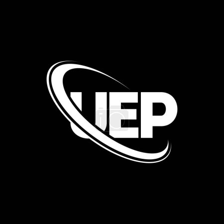 Ilustración de Logotipo UEP. Carta UEP. Diseño del logotipo de la carta UEP. Logotipo inicial del UEP vinculado con el logotipo del círculo y del monograma en mayúsculas. Tipografía UEP para marca tecnológica, empresarial e inmobiliaria. - Imagen libre de derechos