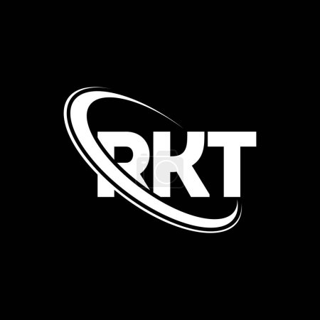 Ilustración de Logo de RKT. Carta de RKT. Diseño del logotipo de la letra RKT. Logotipo inicial de RKT vinculado con el círculo y el logotipo del monograma en mayúsculas. Tipografía RKT para marca tecnológica, empresarial e inmobiliaria. - Imagen libre de derechos