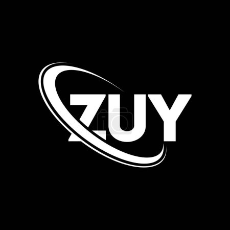 Ilustración de Logotipo ZUY. Carta de Zuy. Diseño del logotipo de la letra ZUY. Inicial logotipo de ZUY vinculado con el círculo y el logotipo del monograma en mayúsculas. Tipografía ZUY para marca tecnológica, empresarial e inmobiliaria. - Imagen libre de derechos
