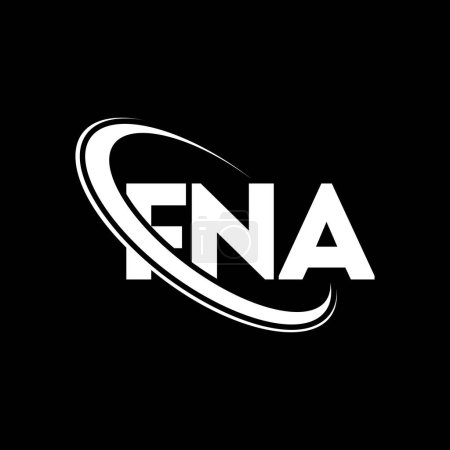 Illustration for FNA logo. FNA letter. FNA letter logo design. Initials FNA logo linked with circle and uppercase monogram logo. FNA typography for technology, business and real estate brand. - Royalty Free Image