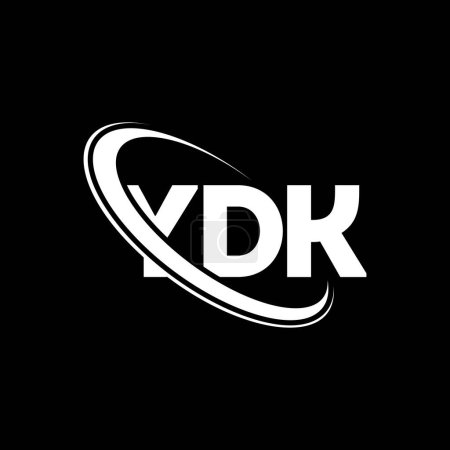Ilustración de Logotipo YDK. Carta YDK. Diseño del logotipo de la letra YDK. Inicial logotipo YDK vinculado con el círculo y el logotipo del monograma en mayúsculas. Tipografía YDK para marca tecnológica, empresarial e inmobiliaria. - Imagen libre de derechos