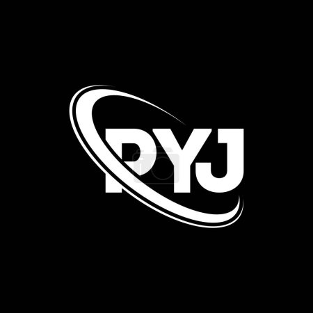 Téléchargez les illustrations : Logo PYJ. Lettre de PYJ. PYJ lettre logo design. Initiales Logo PYJ associé au logo monogram en cercle et majuscule. PYJ typographie pour la technologie, les affaires et la marque immobilière. - en licence libre de droit