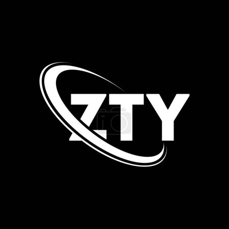 Illustration for ZTY logo. ZTY letter. ZTY letter logo design. Initials ZTY logo linked with circle and uppercase monogram logo. ZTY typography for technology, business and real estate brand. - Royalty Free Image