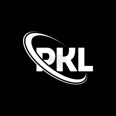 Ilustración de Logotipo PKL. Carta PKL. Diseño del logotipo de la letra PKL. Logotipo inicial de PKL vinculado con el círculo y el logotipo del monograma en mayúsculas. Tipografía PKL para marca tecnológica, empresarial e inmobiliaria. - Imagen libre de derechos