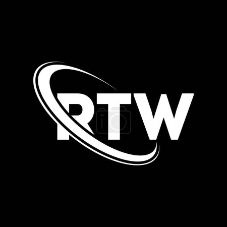Illustration for RTW logo. RTW letter. RTW letter logo design. Initials RTW logo linked with circle and uppercase monogram logo. RTW typography for technology, business and real estate brand. - Royalty Free Image