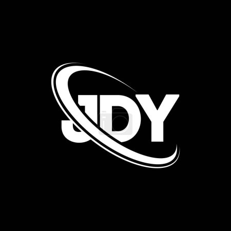 Illustration for JDY logo. JDY letter. JDY letter logo design. Initials JDY logo linked with circle and uppercase monogram logo. JDY typography for technology, business and real estate brand. - Royalty Free Image