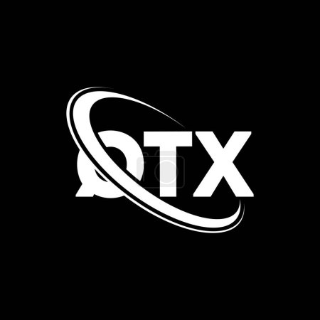 Illustration for QTX logo. QTX letter. QTX letter logo design. Initials QTX logo linked with circle and uppercase monogram logo. QTX typography for technology, business and real estate brand. - Royalty Free Image