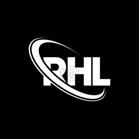 Illustration for RHL logo. RHL letter. RHL letter logo design. Initials RHL logo linked with circle and uppercase monogram logo. RHL typography for technology, business and real estate brand. - Royalty Free Image