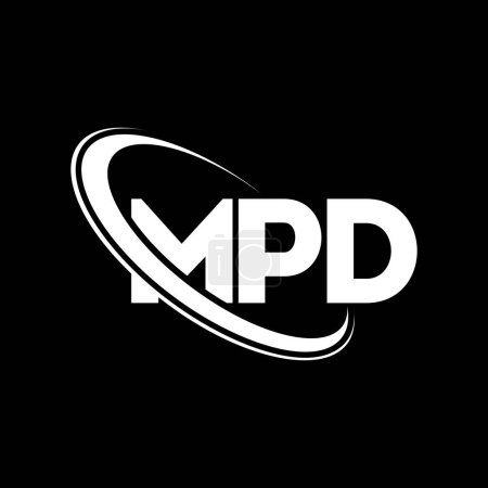 Téléchargez les illustrations : Logo MPD. Lettre de la police. MPD lettre logo design. Initiales logo MPD lié à cercle et logo monogramme majuscule. Typographie MPD pour la technologie, les affaires et la marque immobilière. - en licence libre de droit