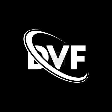 Téléchargez les illustrations : Logo DVF. Lettre DVF. DVF lettre logo design. Initiales logo DVF lié à cercle et logo monogramme majuscule. Typographie DVF pour la marque technologique, commerciale et immobilière. - en licence libre de droit