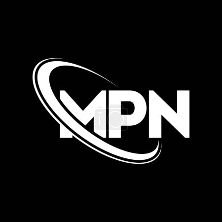 Ilustración de Logo MPN. Carta MPN. Diseño del logotipo de la letra MPN. Inicial logotipo MPN vinculado con el círculo y el logotipo monograma en mayúsculas. Tipografía MPN para marca tecnológica, empresarial e inmobiliaria. - Imagen libre de derechos