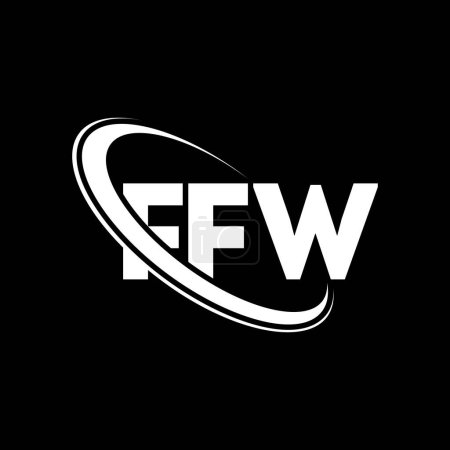 Illustration for FFW logo. FFW letter. FFW letter logo design. Initials FFW logo linked with circle and uppercase monogram logo. FFW typography for technology, business and real estate brand. - Royalty Free Image