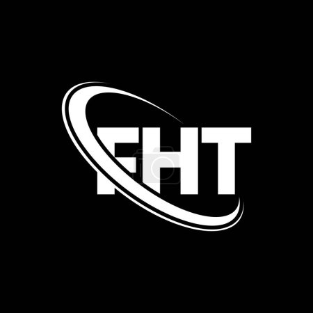 Foto de Logo de FHT. Carta de la FHT. Diseño del logotipo de la letra FHT. Logo inicial de FHT vinculado con el logotipo del círculo y del monograma en mayúsculas. Tipografía FHT para marca tecnológica, empresarial e inmobiliaria. - Imagen libre de derechos
