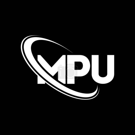 Téléchargez les illustrations : Logo MPU. Lettre MPU. MPU lettre logo design. Initiales logo MPU lié à cercle et logo monogramme majuscule. Typographie MPU pour la technologie, les affaires et la marque immobilière. - en licence libre de droit