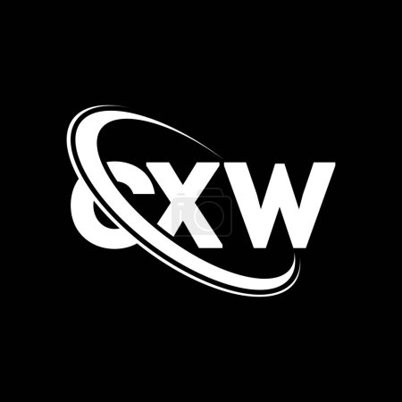 Ilustración de Logo de CXW. Carta CXW. Diseño del logotipo de la letra CXW. Logotipo inicial de CXW vinculado con el logotipo del círculo y del monograma en mayúsculas. Tipografía CXW para marca tecnológica, empresarial e inmobiliaria. - Imagen libre de derechos