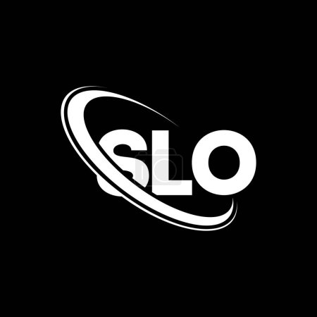Illustration for SLO logo. SLO letter. SLO letter logo design. Initials SLO logo linked with circle and uppercase monogram logo. SLO typography for technology, business and real estate brand. - Royalty Free Image