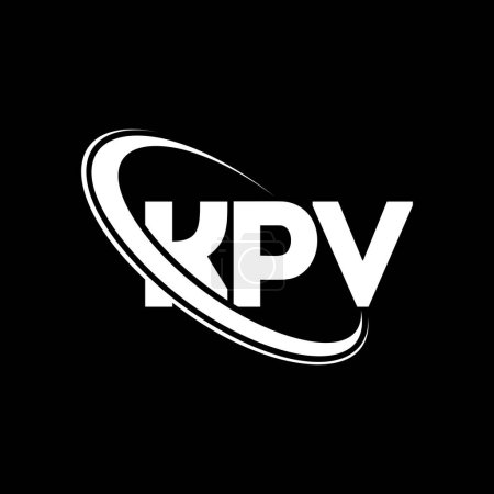 Ilustración de Logotipo KPV. Carta KPV. Diseño del logotipo de la letra KPV. Logotipo inicial del KPV vinculado con el círculo y el logotipo del monograma en mayúsculas. Tipografía KPV para marca tecnológica, empresarial e inmobiliaria. - Imagen libre de derechos